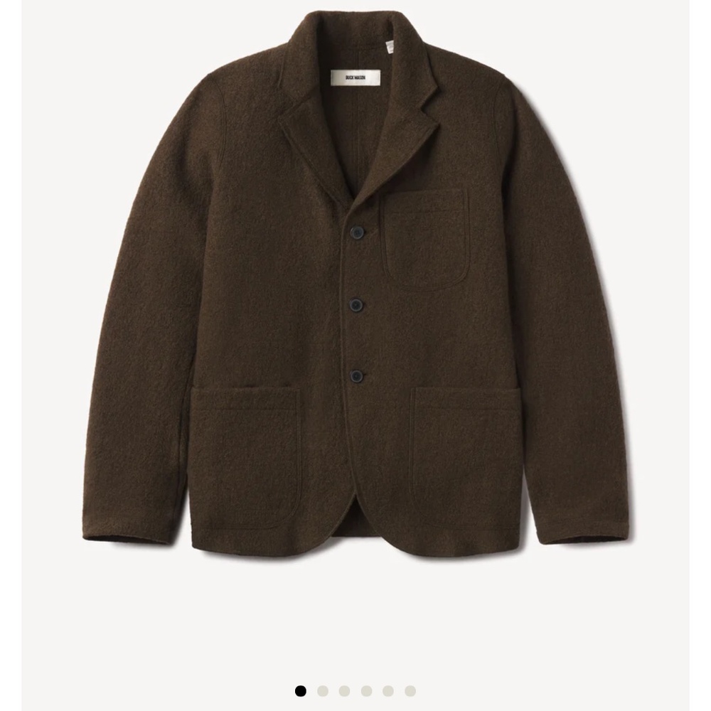 Buck Mason felted wool chore coat size smallin marled river rock color EUC